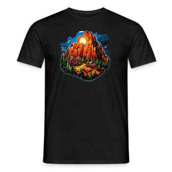 Landscape - Illustration - Men's T-Shirt - black - Front - AI Model Male 178 light (178cm)