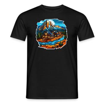 Paysage - Illustration - T-shirt homme - noir - Devant - AI Model Male 178 light (178cm)