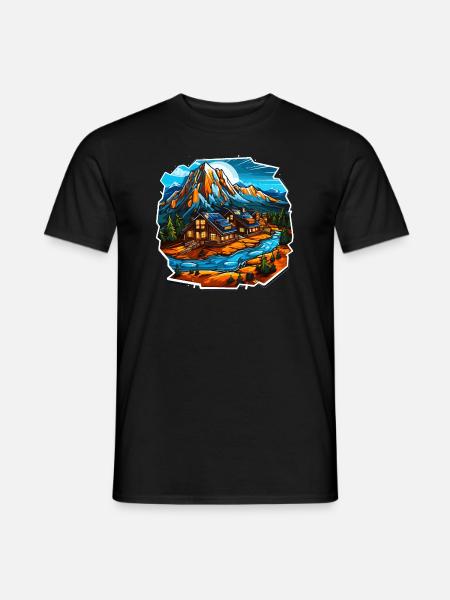 Landscape - Illustration - Men's T-Shirt - black