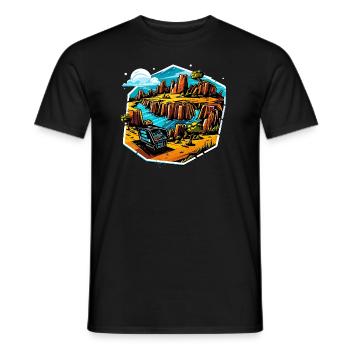 Paysage - Illustration - T-shirt homme - noir - Devant - AI Model Male 178 light (178cm)