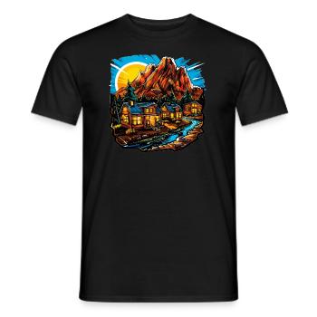 Paysage - Illustration - T-shirt homme - noir - Devant - AI Model Male 178 light (178cm)