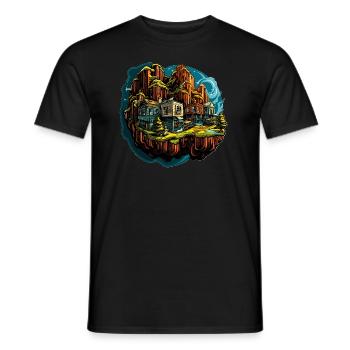 Landschaft - Illustration - Männer T-Shirt - Schwarz - Vorne - AI Model Male 178 light (178cm)