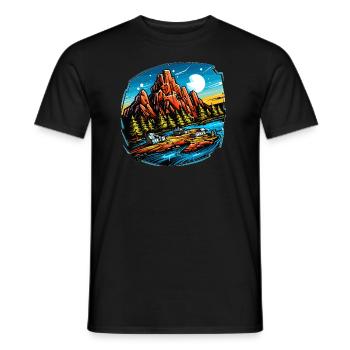 Paysage - Illustration - T-shirt homme - noir - Devant - AI Model Male 178 light (178cm)