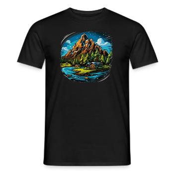 Paysage - Illustration - T-shirt homme - noir - Devant - AI Model Male 178 light (178cm)