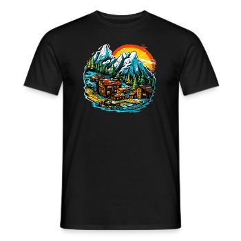 Paysage - Illustration - T-shirt homme - noir - Devant - AI Model Male 178 light (178cm)