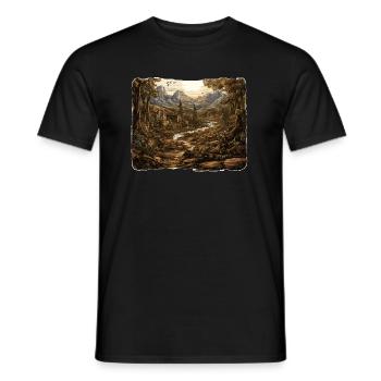 Paysage - Illustration - T-shirt homme - noir - Devant - AI Model Male 178 light (178cm)