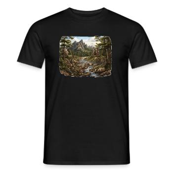 Paysage - Illustration - T-shirt homme - noir - Devant - AI Model Male 178 light (178cm)