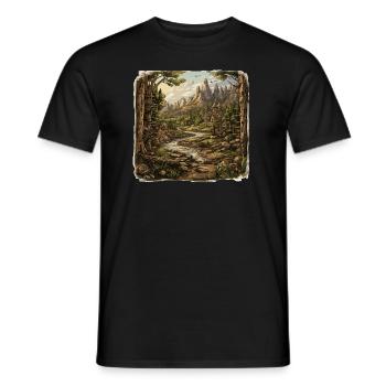 Paysage - Illustration - T-shirt homme - noir - Devant - AI Model Male 178 light (178cm)