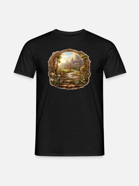 Landschaft - Illustration - Männer T-Shirt - Schwarz