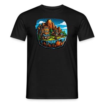 Paysage - Illustration - T-shirt homme - noir - Devant - AI Model Male 178 light (178cm)
