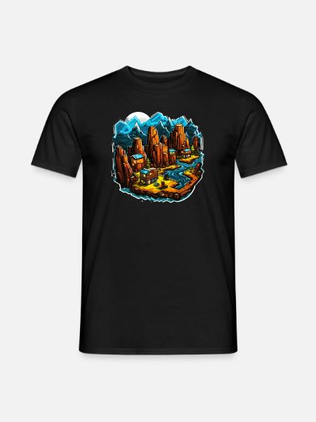 Landscape - Illustration - Men's T-Shirt - black