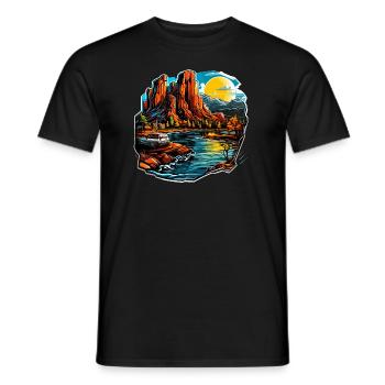 Paysage - Illustration - T-shirt homme - noir - Devant - AI Model Male 178 light (178cm)