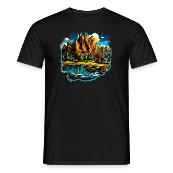 Paysage - Illustration - T-shirt homme - noir - Devant - AI Model Male 178 light (178cm)