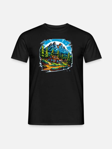 Landscape - Illustration - Men's T-Shirt - black
