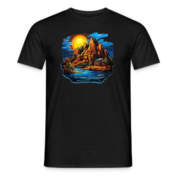 Paysage - Illustration - T-shirt homme - noir - Devant - AI Model Male 178 light (178cm)