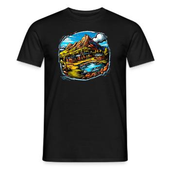 Paysage - Illustration - T-shirt homme - noir - Devant - AI Model Male 178 light (178cm)