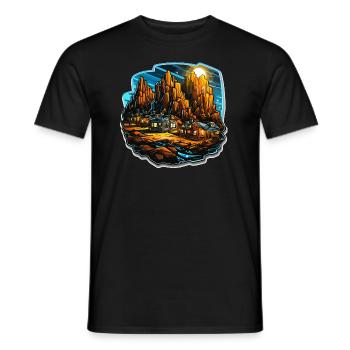 Paysage - Illustration - T-shirt homme - noir - Devant - AI Model Male 178 light (178cm)
