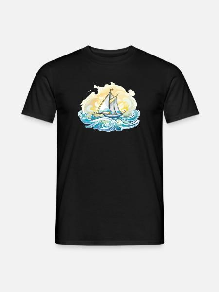 Sailboat - illustration - Men's T-Shirt - black