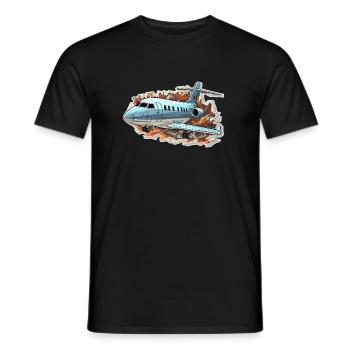 Airplane - illustration - Men's T-Shirt - black - Front - AI Model Male 178 light (178cm)