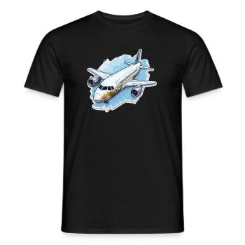 Airplane - illustration - Men's T-Shirt - black - Front - AI Model Male 178 light (178cm)