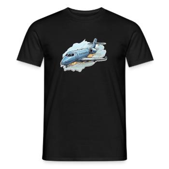 Airplane - illustration - Men's T-Shirt - black - Front - AI Model Male 178 light (178cm)