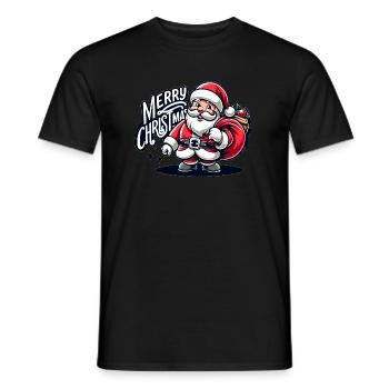 Merry Christmas - Santa Illustration - Männer T-Shirt - Schwarz - Vorne - AI Model Male 178 light (178cm)