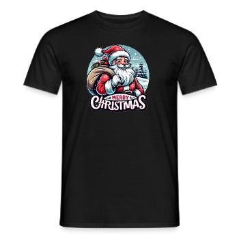 Merry Christmas - Santa Illustration - Männer T-Shirt - Schwarz - Vorne - AI Model Male 178 light (178cm)