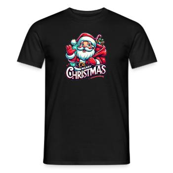 Merry Christmas - Santa Illustration - Männer T-Shirt - Schwarz - Vorne - AI Model Male 178 light (178cm)