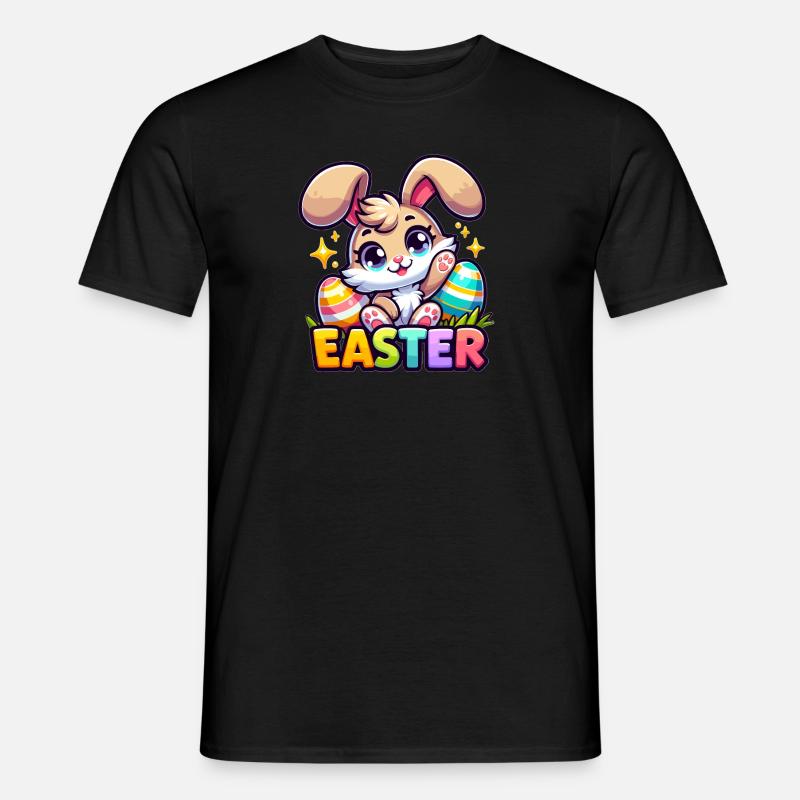 Happy Easter - Easter Bunny Illustration - Men’s T-shirt - black
