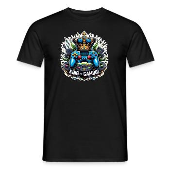 King of Gaming - Controller and Crown Illustration - Men's T-Shirt - black - Front - AI Model Male 178 light (178cm)