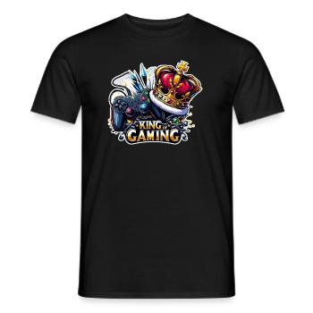King of Gaming - Controller and Crown Illustration - Men's T-Shirt - black - Front - AI Model Male 178 light (178cm)