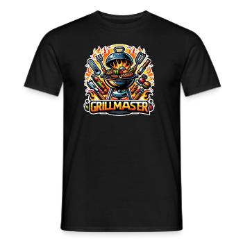 GrillMaster - Grill Illustration - Männer T-Shirt - Schwarz - Vorne - AI Model Male 178 light (178cm)