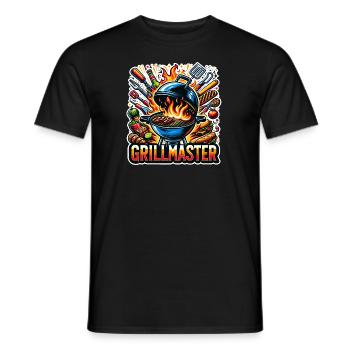 GrillMaster - Grill Illustration - Männer T-Shirt - Schwarz - Vorne - AI Model Male 178 light (178cm)