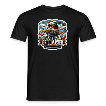 GrillMaster - Grill Illustration - Männer T-Shirt - Schwarz - Vorne - AI Model Male 178 light (178cm)