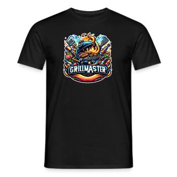 GrillMaster - Grill Illustration - Männer T-Shirt - Schwarz - Vorne - AI Model Male 178 light (178cm)