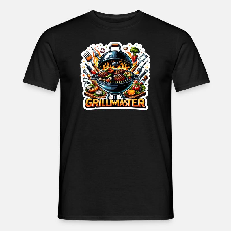 GrillMaster - Grill Illustration - Männer T-Shirt - Schwarz