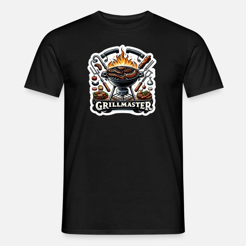 GrillMaster - Grill Illustration - Männer T-Shirt - Schwarz