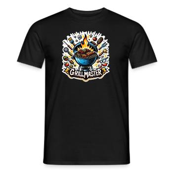 GrillMaster - Grill Illustration - Männer T-Shirt - Schwarz - Vorne - AI Model Male 178 light (178cm)