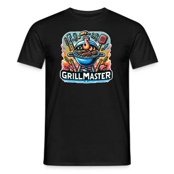 GrillMaster - Grill Illustration - Männer T-Shirt - Schwarz - Vorne - AI Model Male 178 light (178cm)