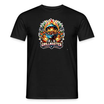 GrillMaster - Grill Illustration - Männer T-Shirt - Schwarz - Vorne - AI Model Male 178 light (178cm)