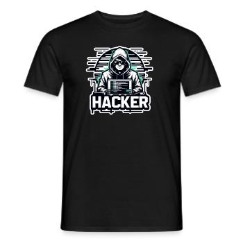 Hacker - Illustration - T-shirt homme - noir - Devant - AI Model Male 178 light (178cm)