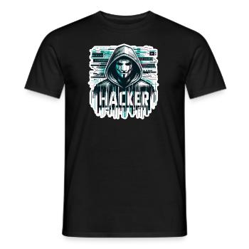 Hacker - Illustration - T-shirt homme - noir - Devant - AI Model Male 178 light (178cm)