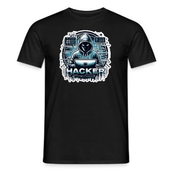 Hacker - Illustration - T-shirt homme - noir - Devant - AI Model Male 178 light (178cm)