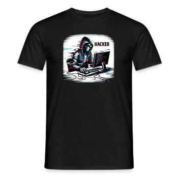 Hacker - Illustration - T-shirt homme - noir - Devant - AI Model Male 178 light (178cm)