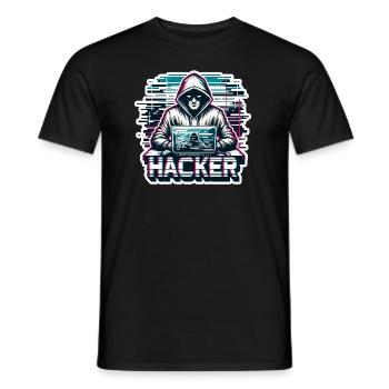 Hacker - Illustration - T-shirt homme - noir - Devant - AI Model Male 178 light (178cm)