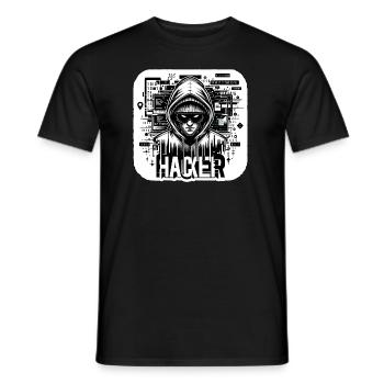 Hacker - Illustration - T-shirt homme - noir - Devant - AI Model Male 178 light (178cm)