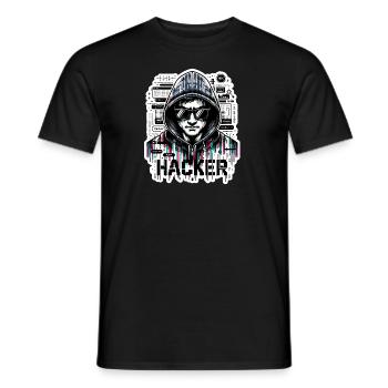 Hacker - Illustration - T-shirt homme - noir - Devant - AI Model Male 178 light (178cm)