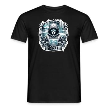 Hacker - Illustration - T-shirt homme - noir - Devant - AI Model Male 178 light (178cm)