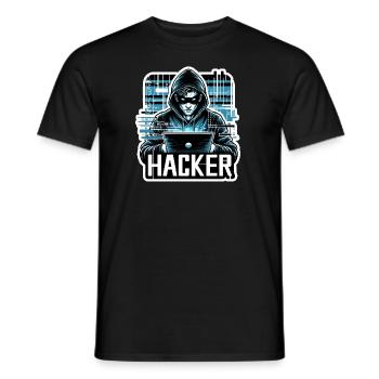 Hacker - Illustration - T-shirt homme - noir - Devant - AI Model Male 178 light (178cm)