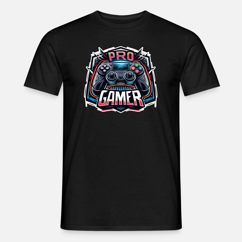 Pro Gamer - Controller Illustration - Männer T-Shirt - Schwarz